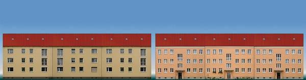 Low relief background buildings. Set with 6 multi-family building facades (paper model)<br><br /><a href='images/pictures/Auhagen/44629a.jpg' target='_blank'>Full size image</a>